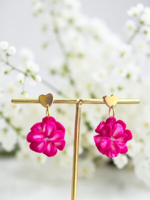 Aros Flor Fucsia